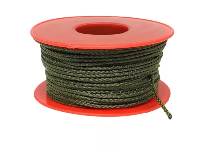 Hoochie Cord 50 mt x 2 mm Roll Army Green Australian Made Military Survival Para