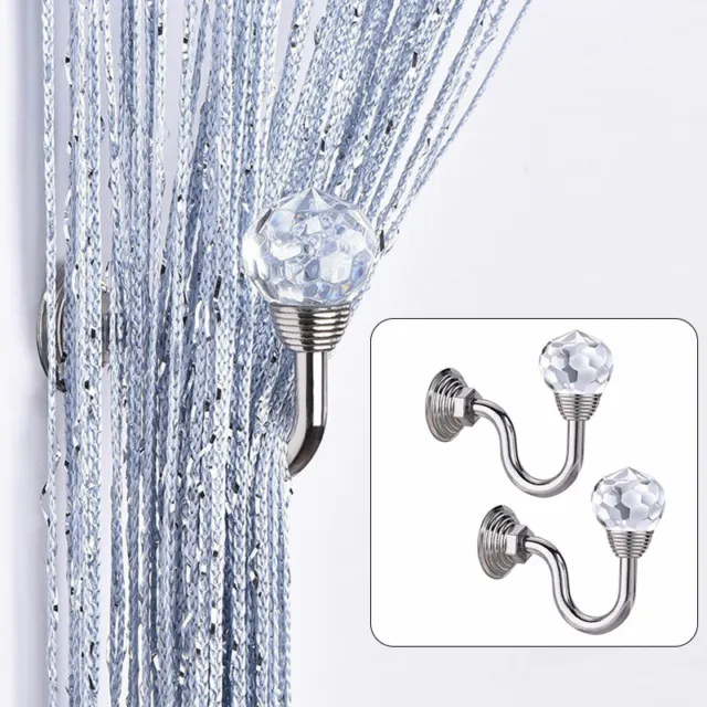 Curtain Hook Crystal Sliver Small Holdback Wall Tie Back Hooks Hanger Holder AU@ 2