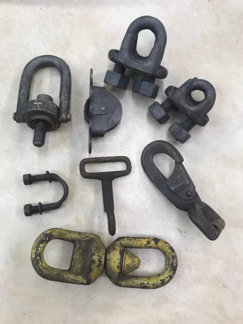 Lot of Vintage Antique Hooks Clevis Chain Pulley Decor Steampunk Repurpose