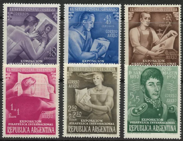 Stamps-Argentina. 1950. Internationale Briefmarkenausstellung Set Sg : 820/25.