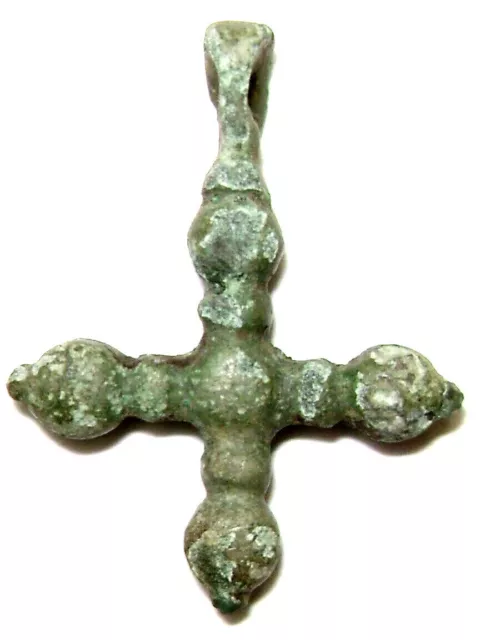 Ancient Rare Vikings Age bronze cast cross pendant. Kievan Rus 3