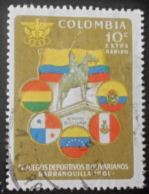 Colombia - Colombie - 1961 Special Delivery 10 ¢ 4th Bolivarian Games used (69)