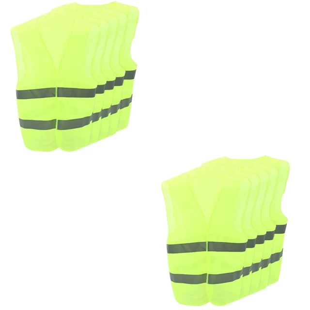 10 Pcs Giacche Riflettenti Costruzione Gilet Riflettenti Giacca Gialla Veste