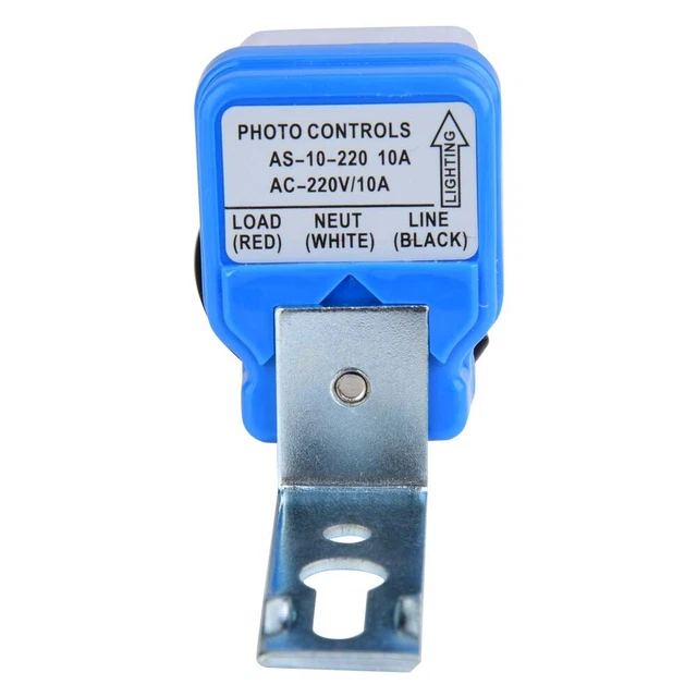 Interrupteur Crépusculaire Automatique 220V 10A - Capteur De Lumière, 1 Pièce, Neuf