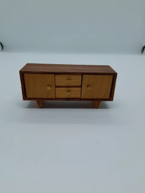 Vintage Lundby Barton Carolines Home Wooden Sideboard 1:16 1970's Doll's House