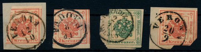 LOMBARDEI-VENETIEN 4Stk. Zeitungsstempelmarke! Schön und interessant!