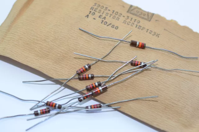 10x Vintage Kohlemasse Widerstand 12 kOhm, 0.5 W, Resistor for Tube Amps, NOS