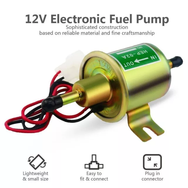 12V Electric Fuel Pump HEP-02A Universal Inline Low Pressure Gas Diesel 4-7PSI