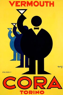 Poster Manifesto Locandina Vintage Vermouth Cora Arredo Ufficio Ristorante 