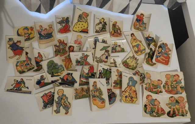 Very Old Water Slide Transfers Nursery Rhymes Seaside Scrapbooking x 35+