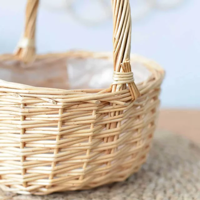 Woven Flower Baskets Natural Handmade Woven Wicker Basket Basket Wedding Normal 2