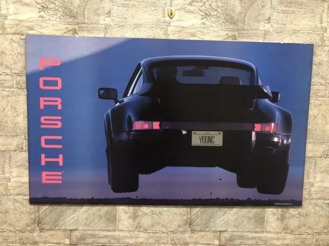 Rare 1989 FLYING PORSCHE 911 CUSTOM POSTER 37"X22" As Seen On SEINFELD