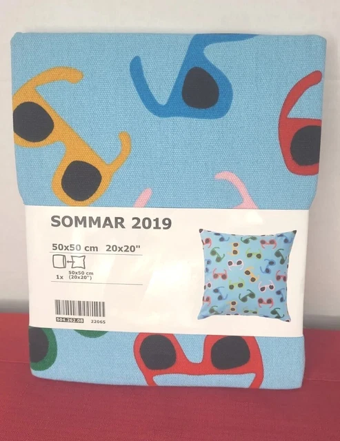 NEW IKEA SOMMAR 2019  Cushion Cover 20 x 20" Throw Pillow Sunglasses Blue New