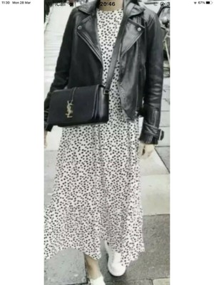 Zara That Dress Black  White Polka Dot Spotted Blogger Maxi M 10 12