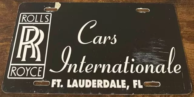 Rolls Royce Booster License Plate Fort Lauderdale Florida Dealership PLASTIC