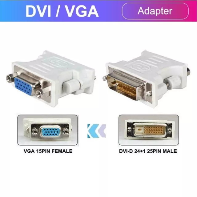 DVI Female to VGA Male adapter DVI-I 24+1 Dual Link For LCD Pc HDTV Projectors