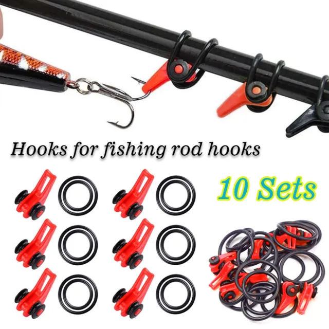 10pcs Fishing Rod Pole Hook Keeper Lure Bait Safety Fishing  Holder Tackle tools