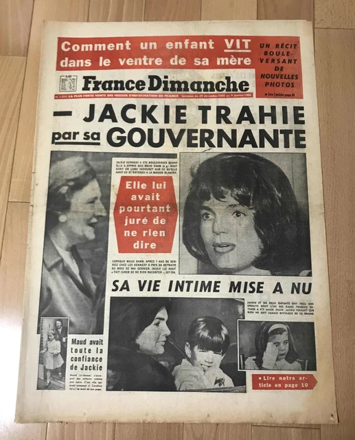 ►France Dimanche 1010 / 1966 - Jackie Kennedy - Christophe - Josephine Baker