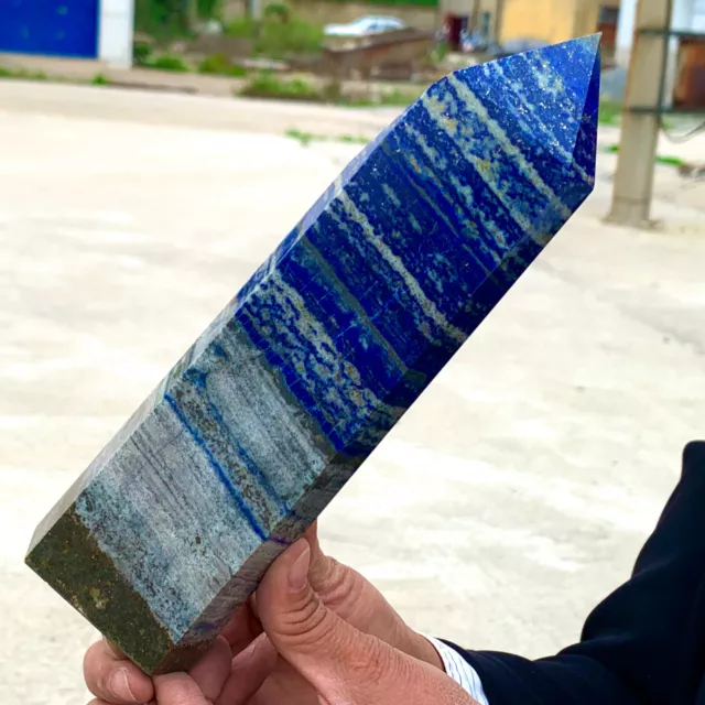 2.93LB Lapis lazuli quartz crystal obeliskpoint wand aura healing