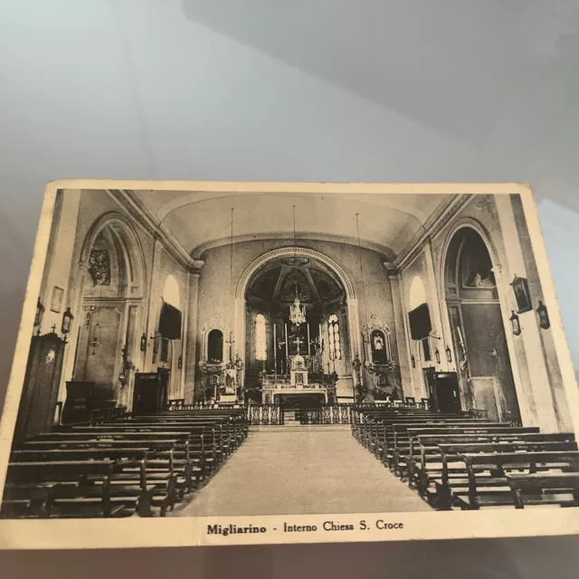 Migliarino (Ferrara- INTERNO CHIESA S.CROCE VIAGGIATA NEL 1942