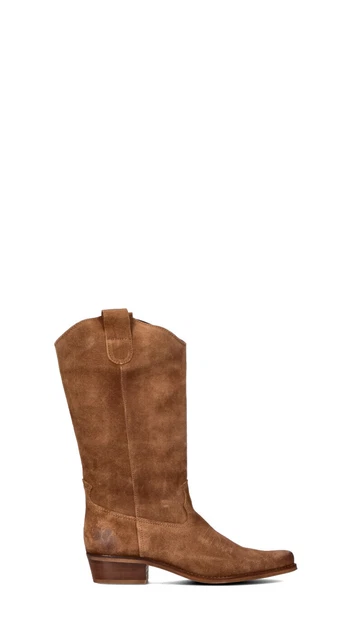 Chaussures FELMINI Bottes Dames Brun Cuir Naturel, en Daim 7962SERRAGE-TAN