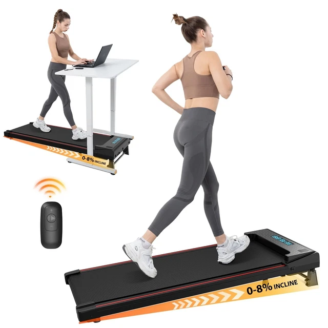 CITYSPORTS Tapis de Course Inclinable 8–10%, Tapis de Marche Électrique 1–6 km/h avec Écran LED et Télécommande, Tapis Roulant Silencieux pour la Maison et Le Bureau