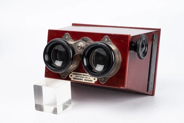 Verascope Richard Stereoscope , wood stereo viewer for 6x13 cm glass 