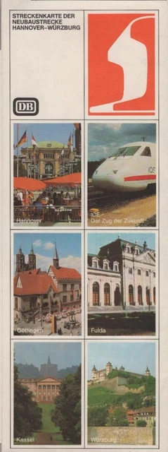 Streckenkarte der Neubaustrecke Hannover-Würzburg / [Hrsg.: Deutsche Bundesbahn,