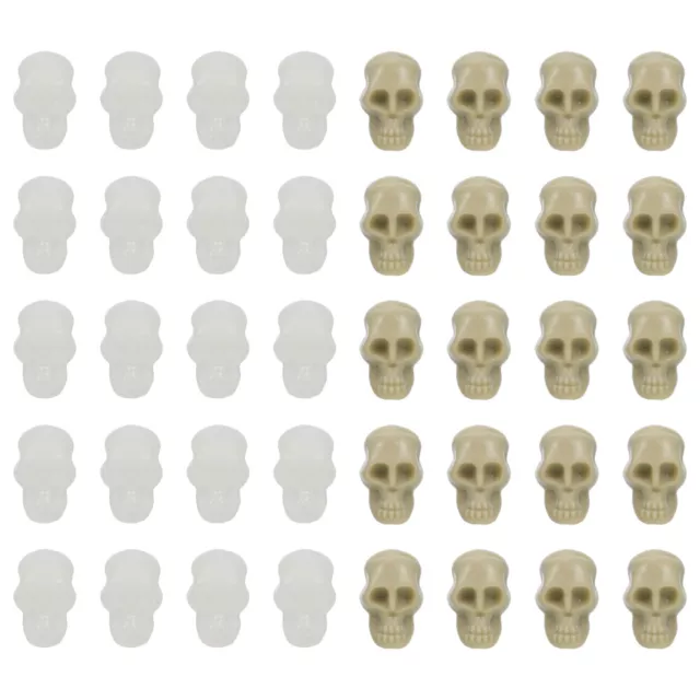 100 Pcs Halloween Skeletons Resin Crafts Mini Skull Decor Prop