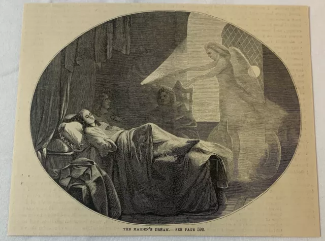 1879 Rivista Incisione ~ Angel Nel MAIDEN'S Dream