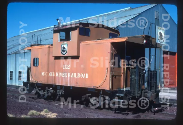 Original Slide McCloud River Railroad Wide Vision Caboose 101 McCloud CA 1984