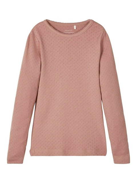 Name It Long-Sleeve T-Shirt Maniche Lunghe Pullover Top Cotone Organico Ragazza