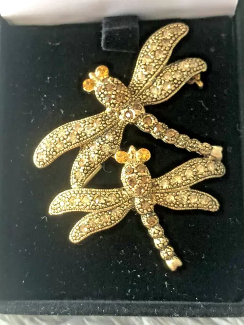 Jon Richard Dragonflies Brooch- perfect condition, unused and in original box.