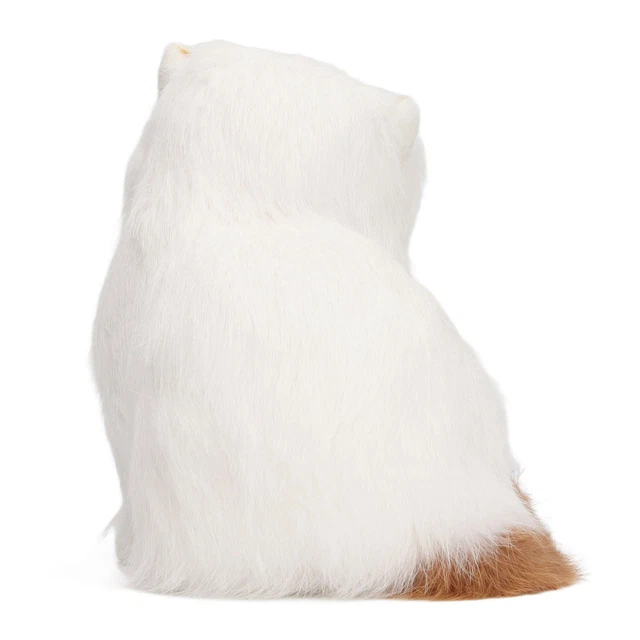 (Eyes Closed) Furry Cat Figurine Funny Faux Fur Cat Figurine Lifelike