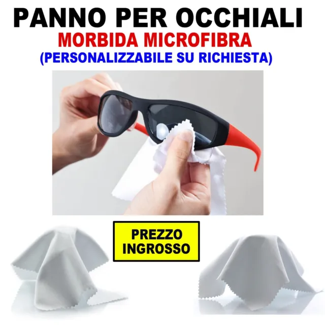 20/50/100 PANNO OCCHIALI Da Vista Sole Pulizia Microfibra Taglio Zigzag  Ingrosso EUR 15,99 - PicClick IT