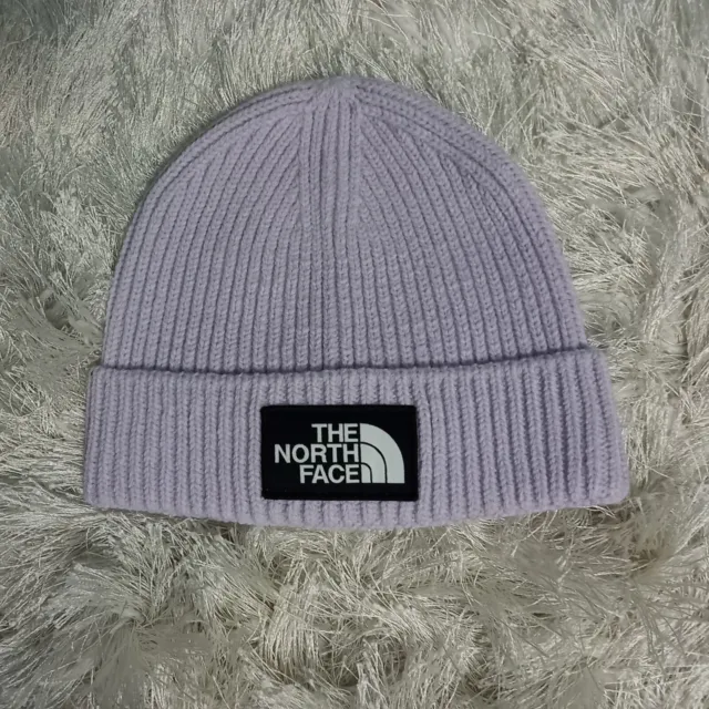 The North Face Box Logo Cuffed Beanie Hat in Lilac, One Size