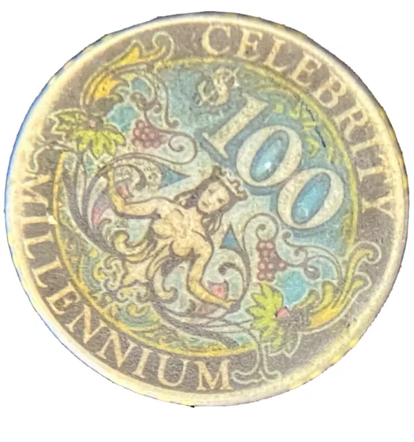 Celebrity Cruises 100 Dollar Millennium Casino Chip as Pictured $100 Dollar Chip