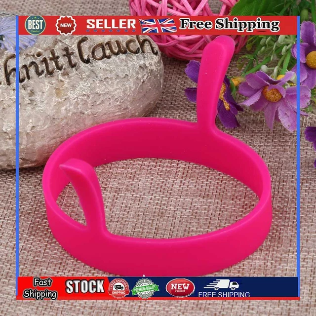 Omelette da cucina per pancake rotondi in silicone stampi per uova fritte per strumento da cucina (rosa)