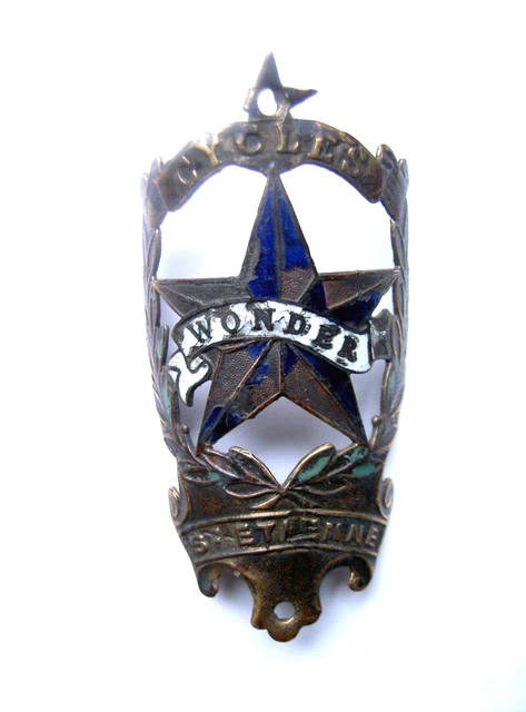 PLAQUE EMAILLEE DE Velo Cycles NERAL - Enameled Bike Head Badge Vintage