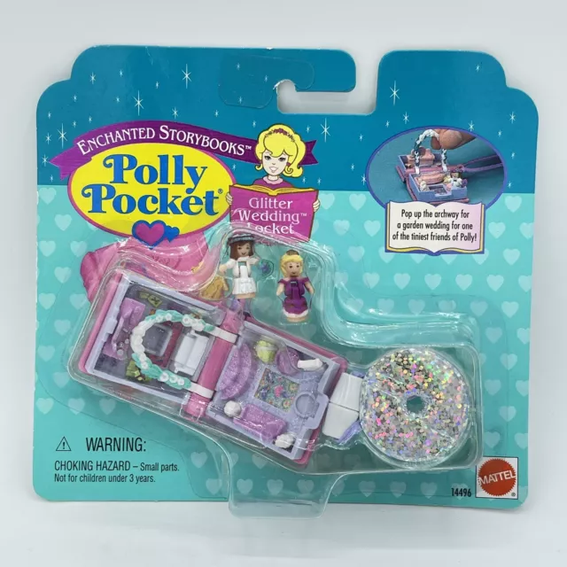 Vintage Polly Pocket Enchanted Storybooks Glitter Wedding Locket New Sealed 1996