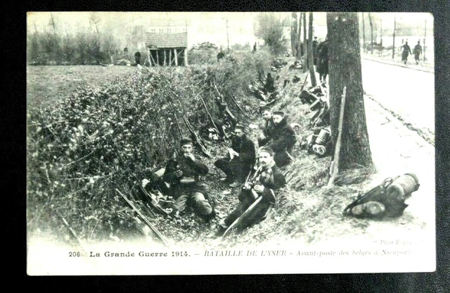 Military Cpa: 1914 War Battle Of The Yser - Belges Front Post