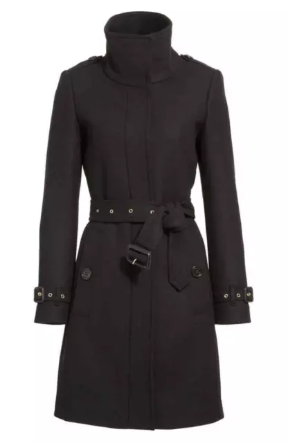 Authenti BNWT BURBERRY Gibbsmoore Cashmere/Wool Trench Coat Womens AU4/US2 Black 2