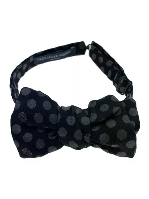 Alexander McQueen Bow Tie Black Polka dot Skull Pattern