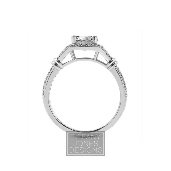 1.44 CT D-VS2 Round Brilliant Natural Certified Diamonds 950 PL. Sidestone Ring