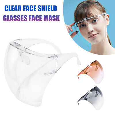 Clear Face Shield Glasses Face Mask Transparent Reusable Visor Anti-Fog Dust NEW 3