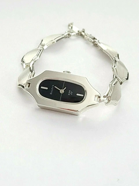 Ladies Authentic Vintage ORIGINAL BULOVA STERLING SILVER Winding Bracelet Watch