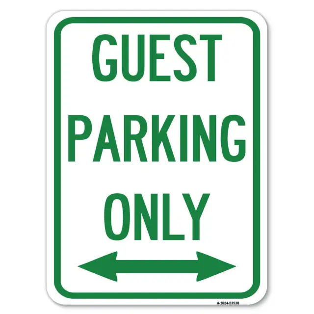 Guest Parking Only (With Bidirectional Arrow) Aluminum Sign