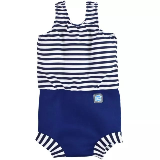 Splash About Happy Nappy Costume Reusable Neoprene Navy Stripe Boy Girl BNWOT