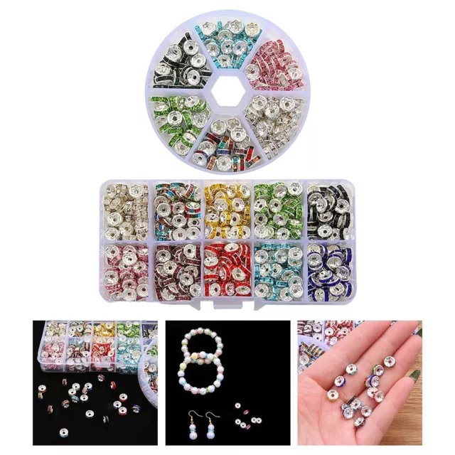 400 pièces ensemble de perles espaceur en cristal strass 10 couleurs pour amél