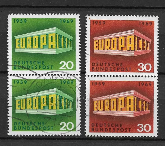 Dublettensatz BRD / Bund 1969 Michel-Nr. 583 und 584 gestempelte Briefmarken